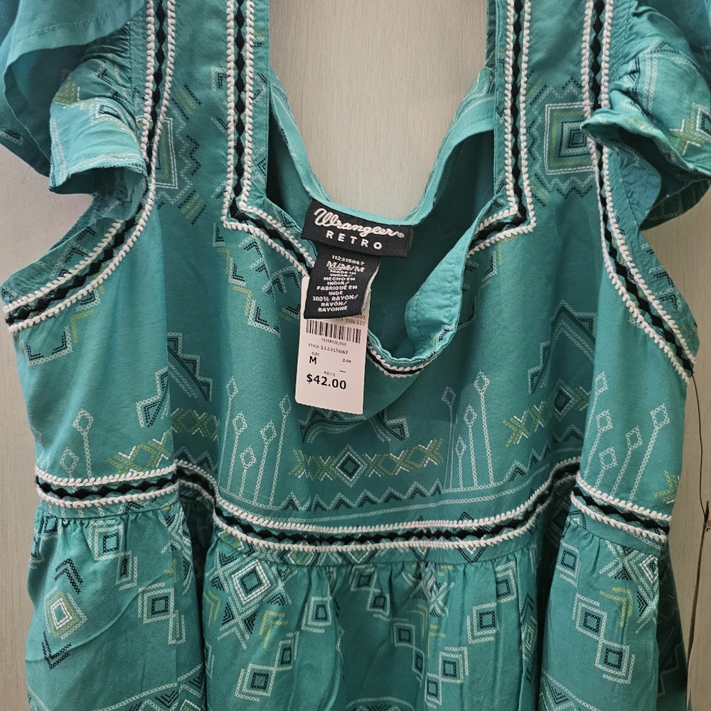 Wrangler Turquoise Top- Brand New w Tags